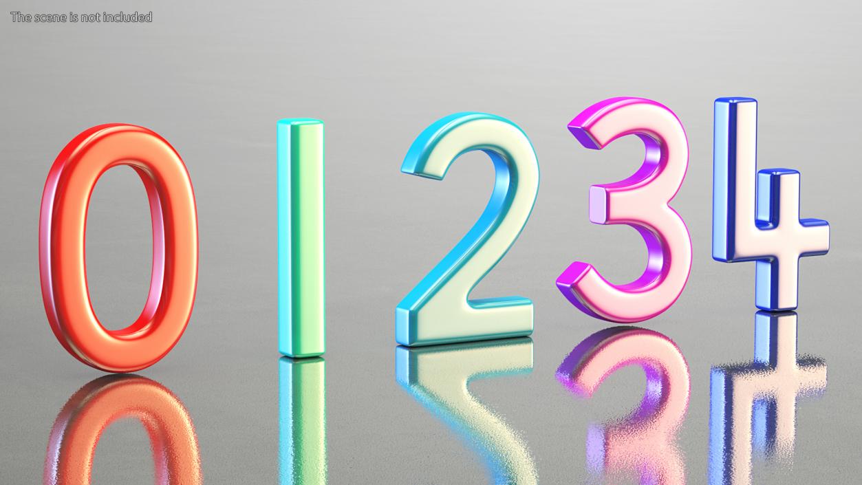 Plastic Numbers Set 3D model