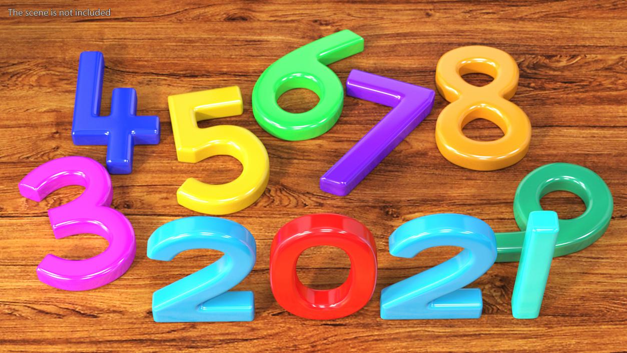 Plastic Numbers Set 3D model