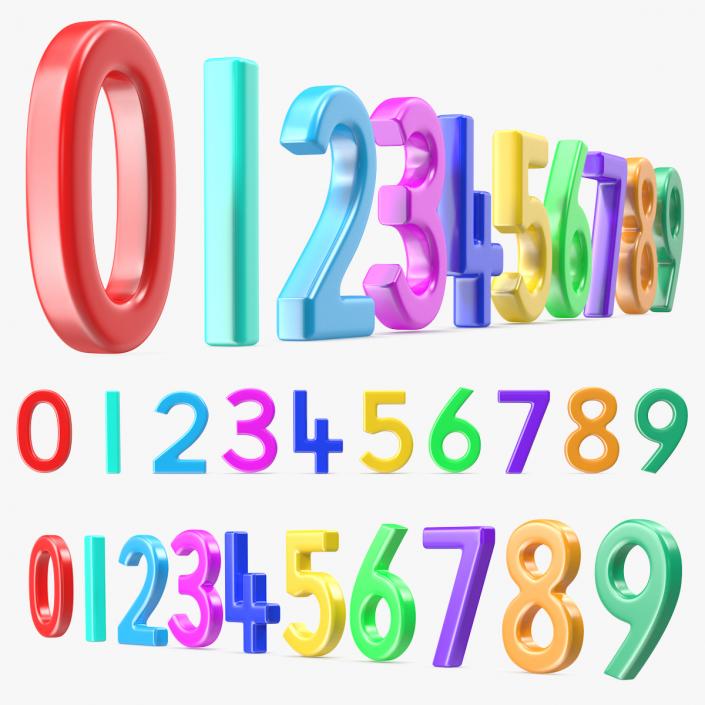 Plastic Numbers Set 3D model