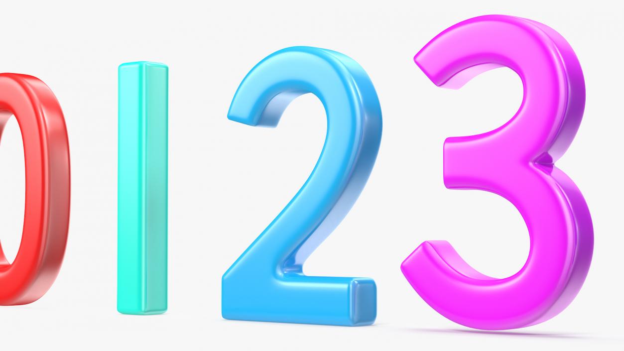 Plastic Numbers Set 3D model