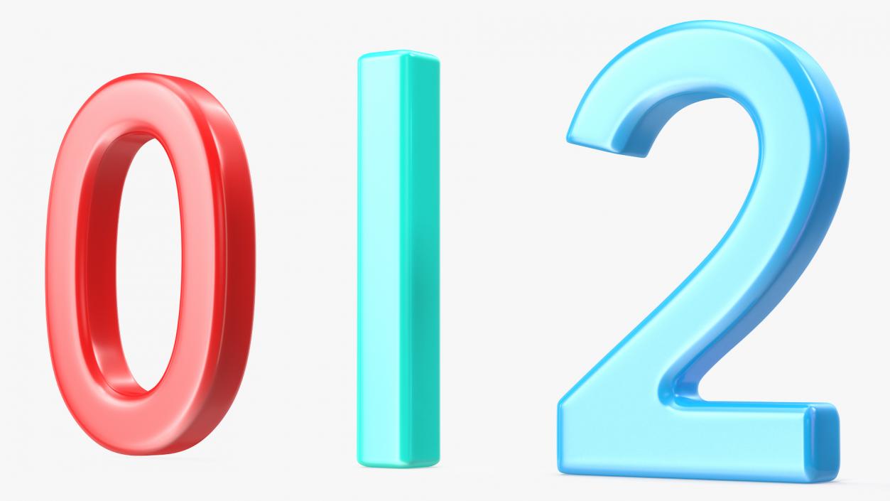 Plastic Numbers Set 3D model