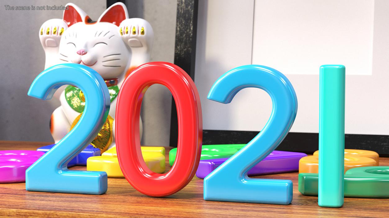 Plastic Numbers Set 3D model