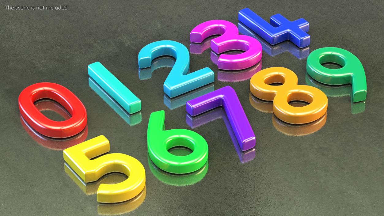 Plastic Numbers Set 3D model