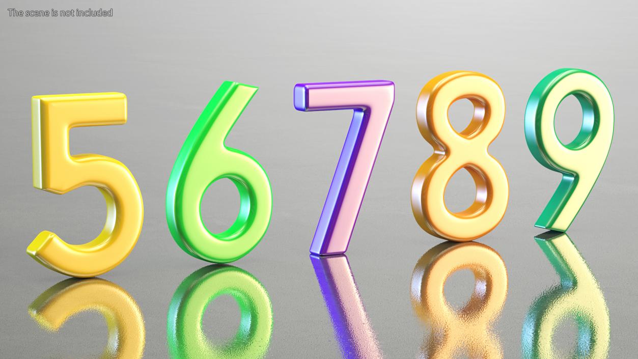 Plastic Numbers Set 3D model