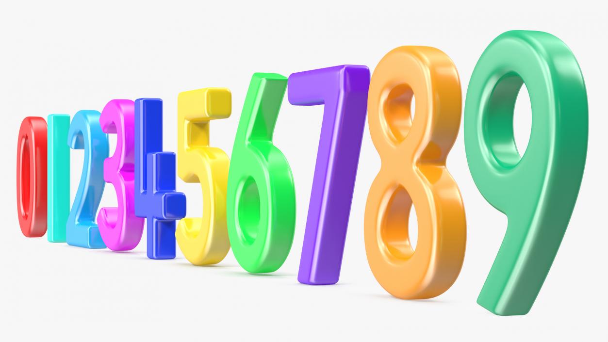 Plastic Numbers Set 3D model