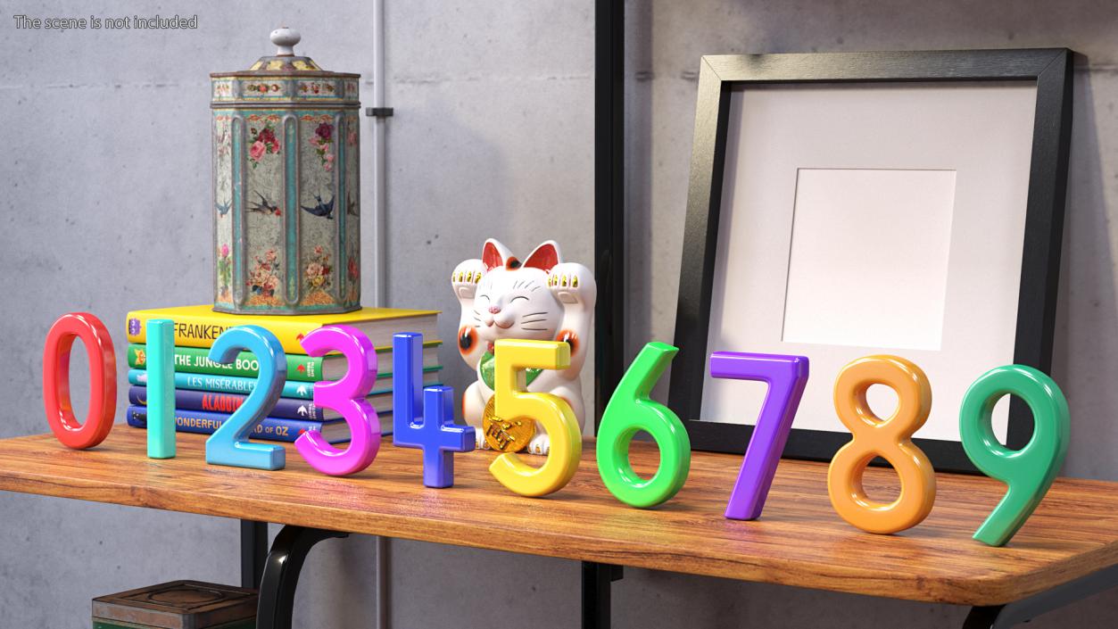 Plastic Numbers Set 3D model