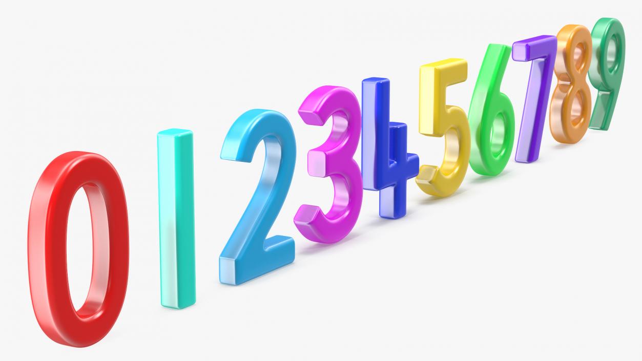 Plastic Numbers Set 3D model