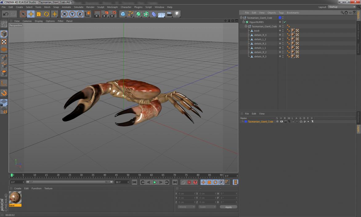 3D model Tasmanian Giant Crab