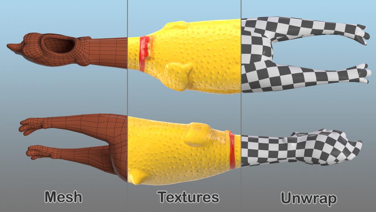 3D Screaming Rubber Chicken Toy model