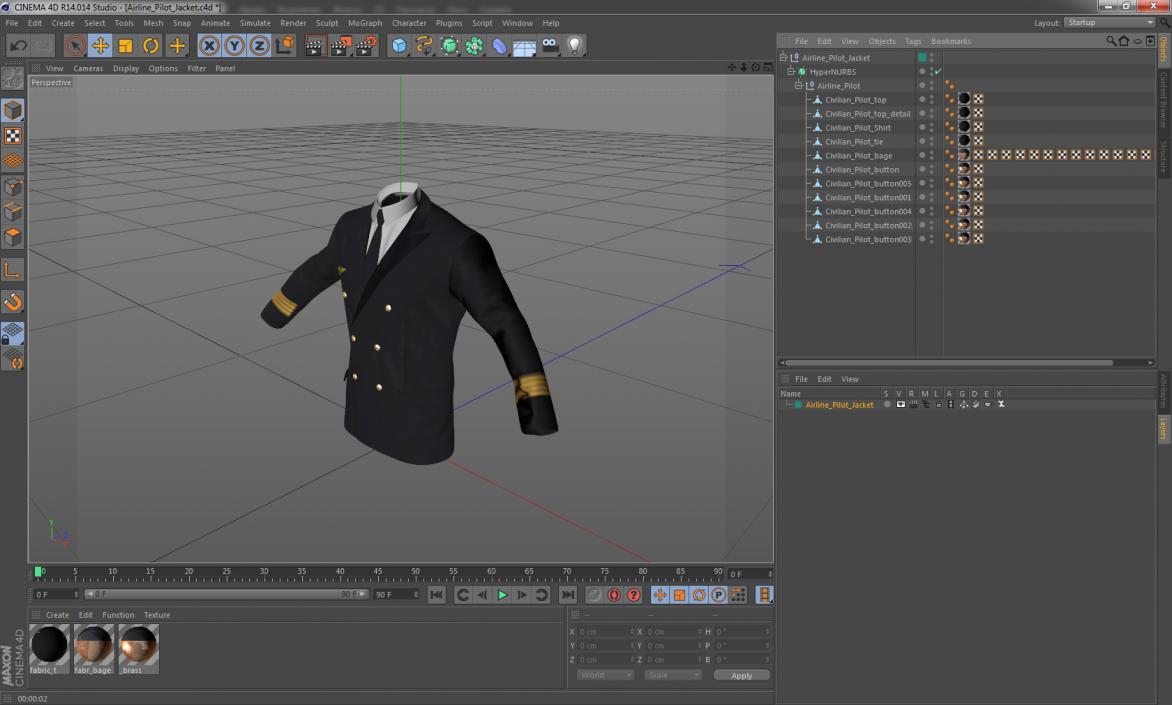 3D model Airline Pilot Jacket