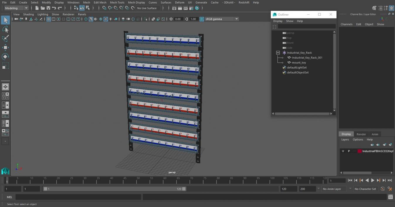 Industrial Key Rack 3D model