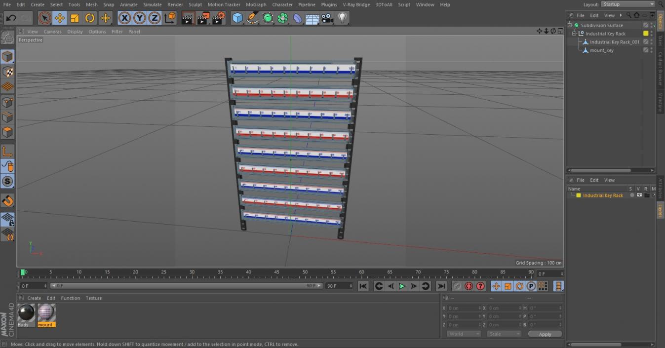 Industrial Key Rack 3D model