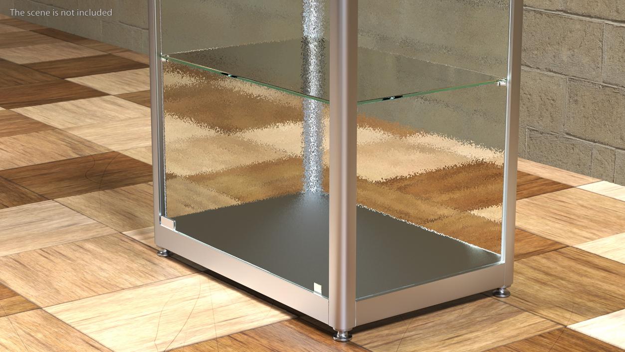 3D model Glass Display Case Wide Silver