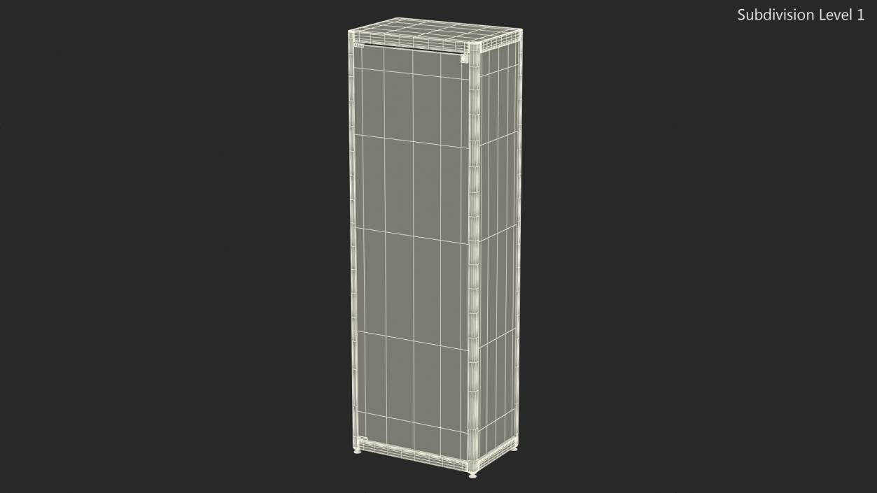 3D model Glass Display Case Wide Silver