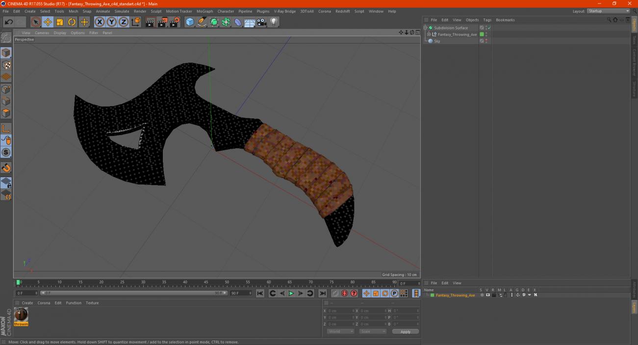 3D model Fantasy Throwing Axe