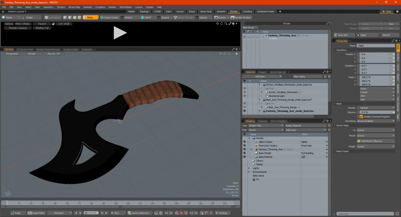 3D model Fantasy Throwing Axe