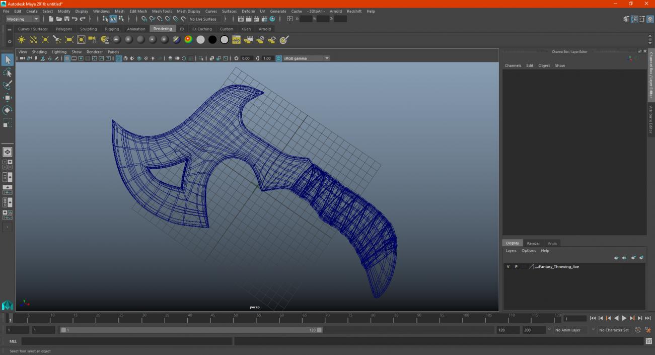 3D model Fantasy Throwing Axe