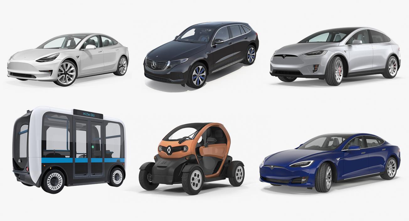 Electric Cars Collection 3D model