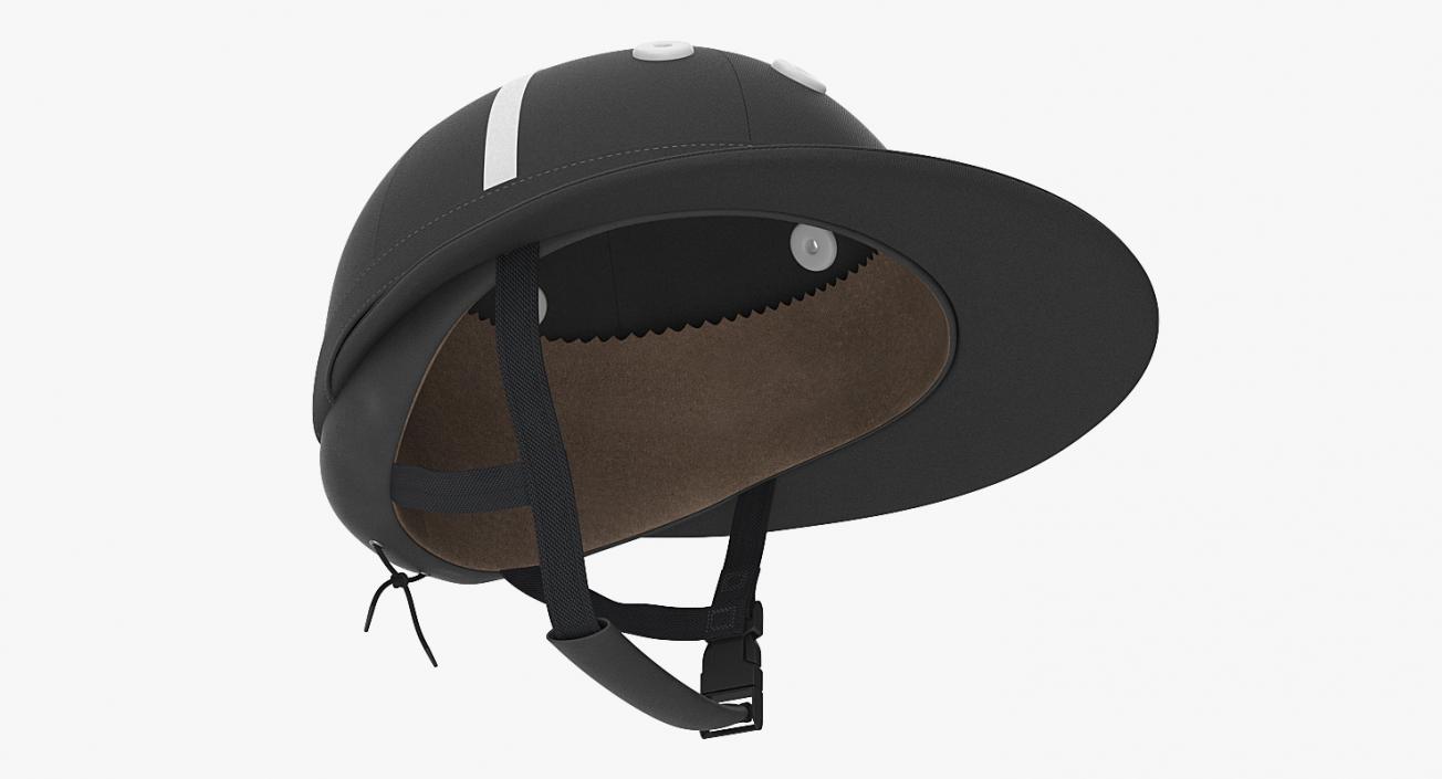 Polo Helmet Black Fabric 3D model