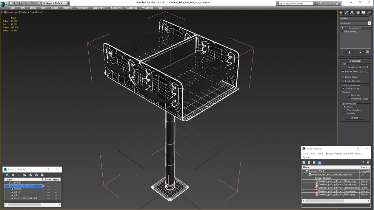 Outdoor BBQ Park Grill 3D