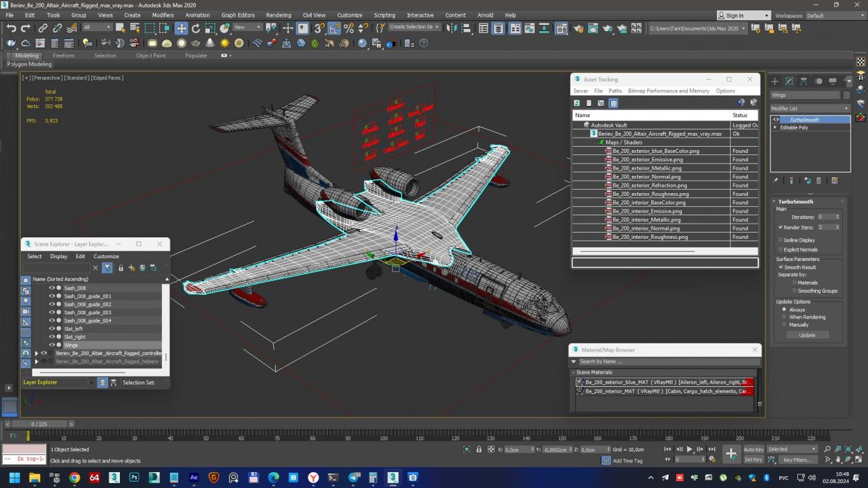 3D model Beriev Be 200 Altair Aircraft Rigged for Maya