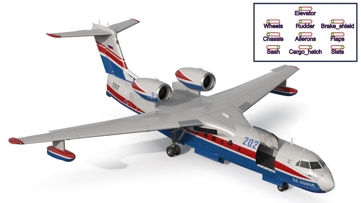 3D model Beriev Be 200 Altair Aircraft Rigged for Maya