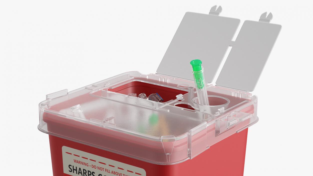 Biohazard Medical Container with Sharps 3D model