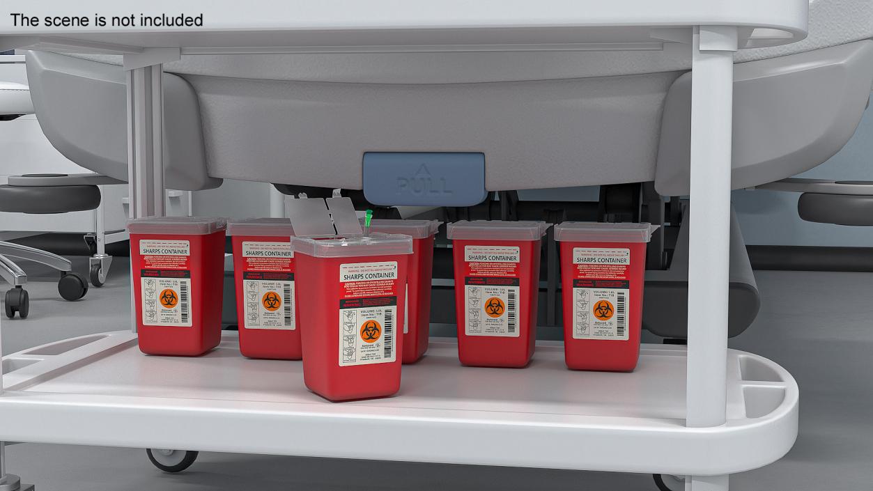 Biohazard Medical Container with Sharps 3D model