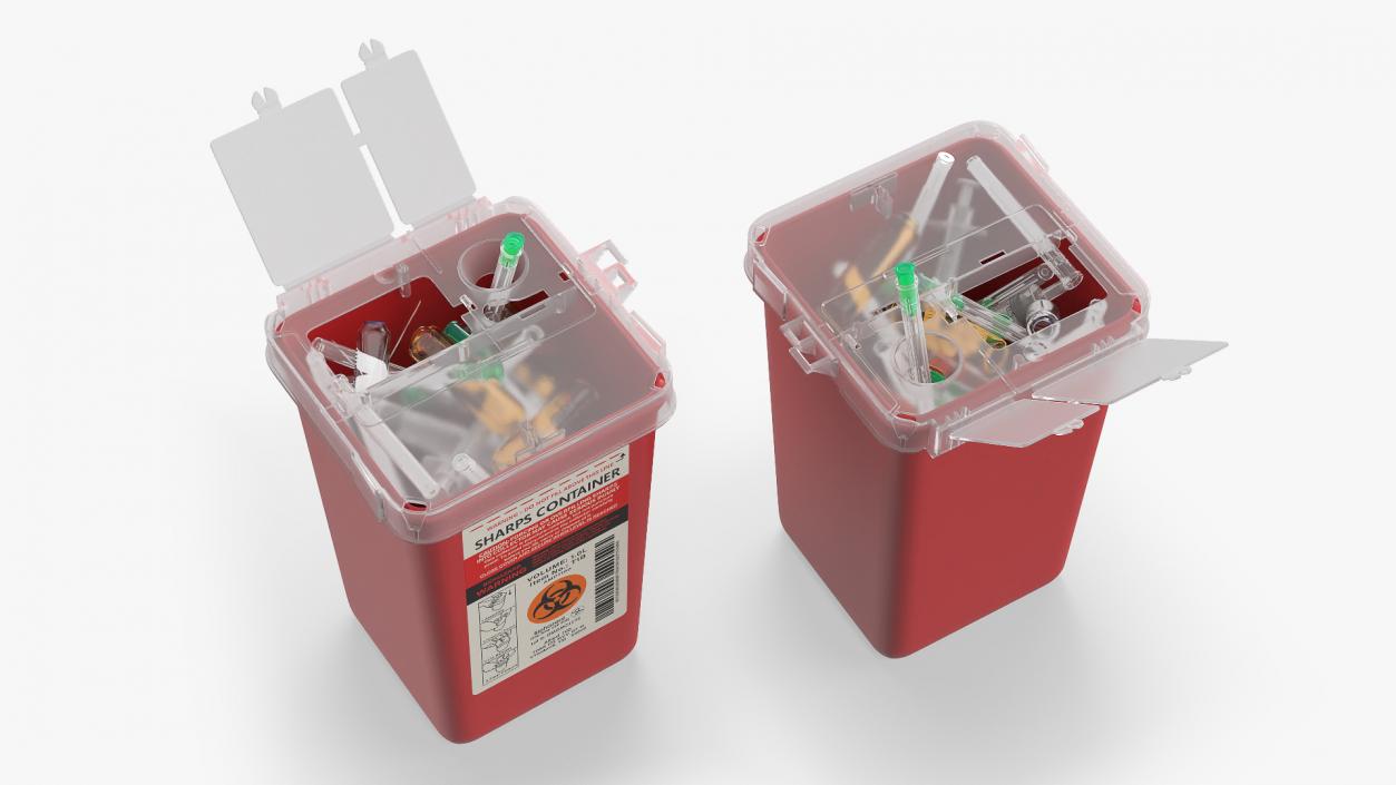 Biohazard Medical Container with Sharps 3D model