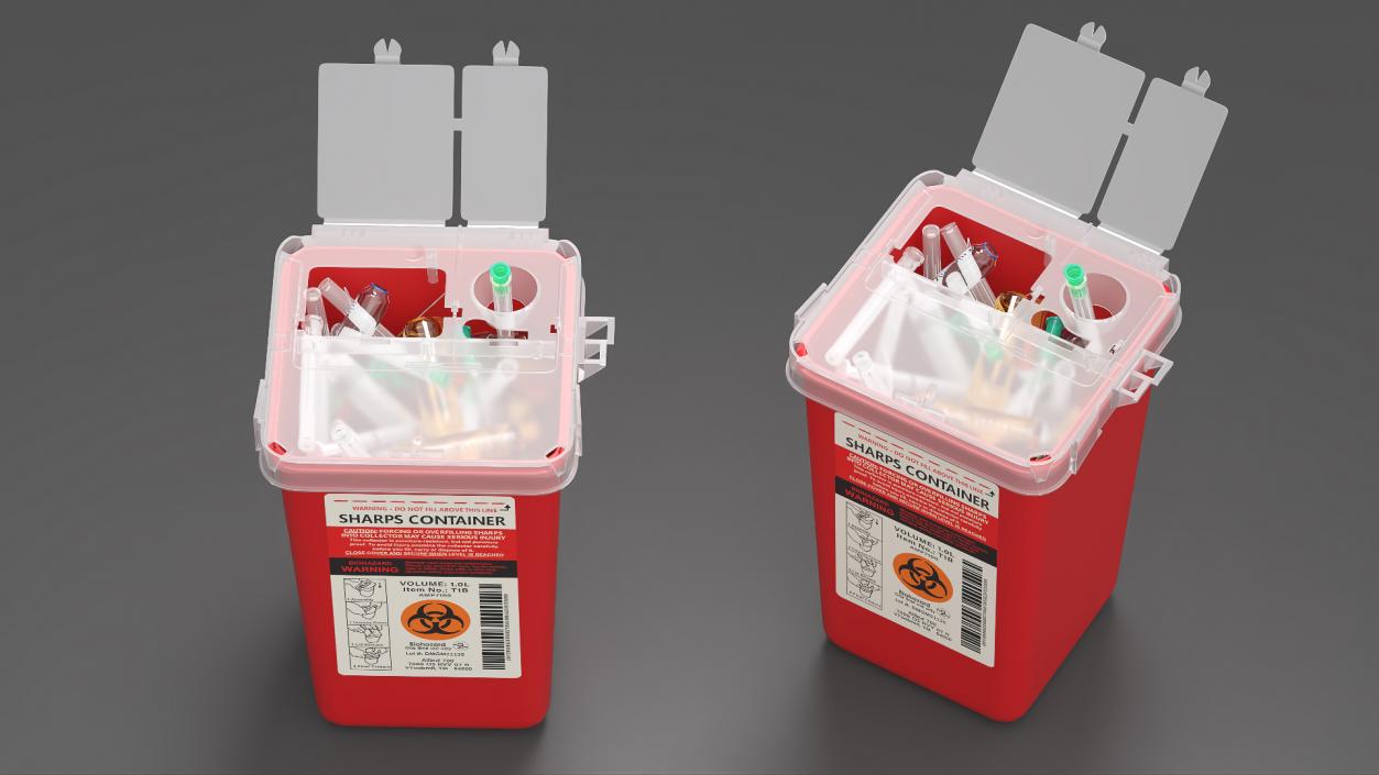 Biohazard Medical Container with Sharps 3D model