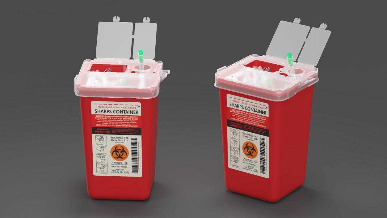 Biohazard Medical Container with Sharps 3D model