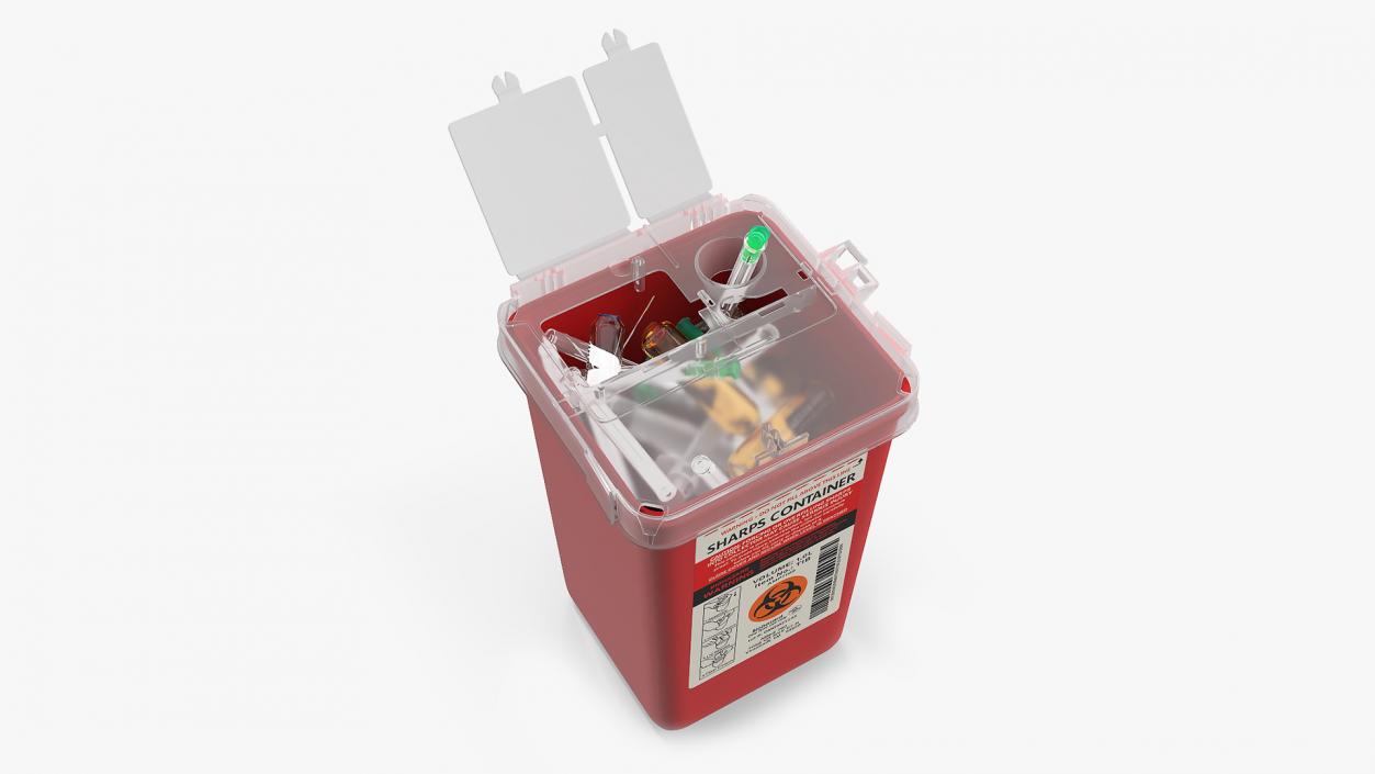 Biohazard Medical Container with Sharps 3D model