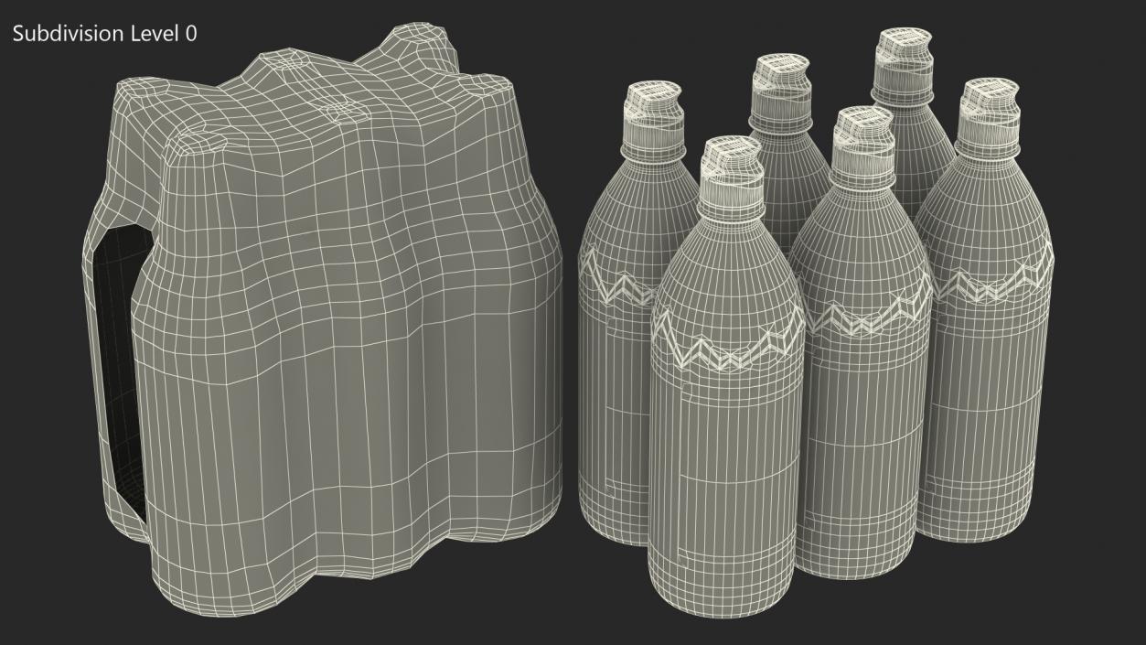 Evian Mineral Water 750ml 6 Bottle Pack 3D model