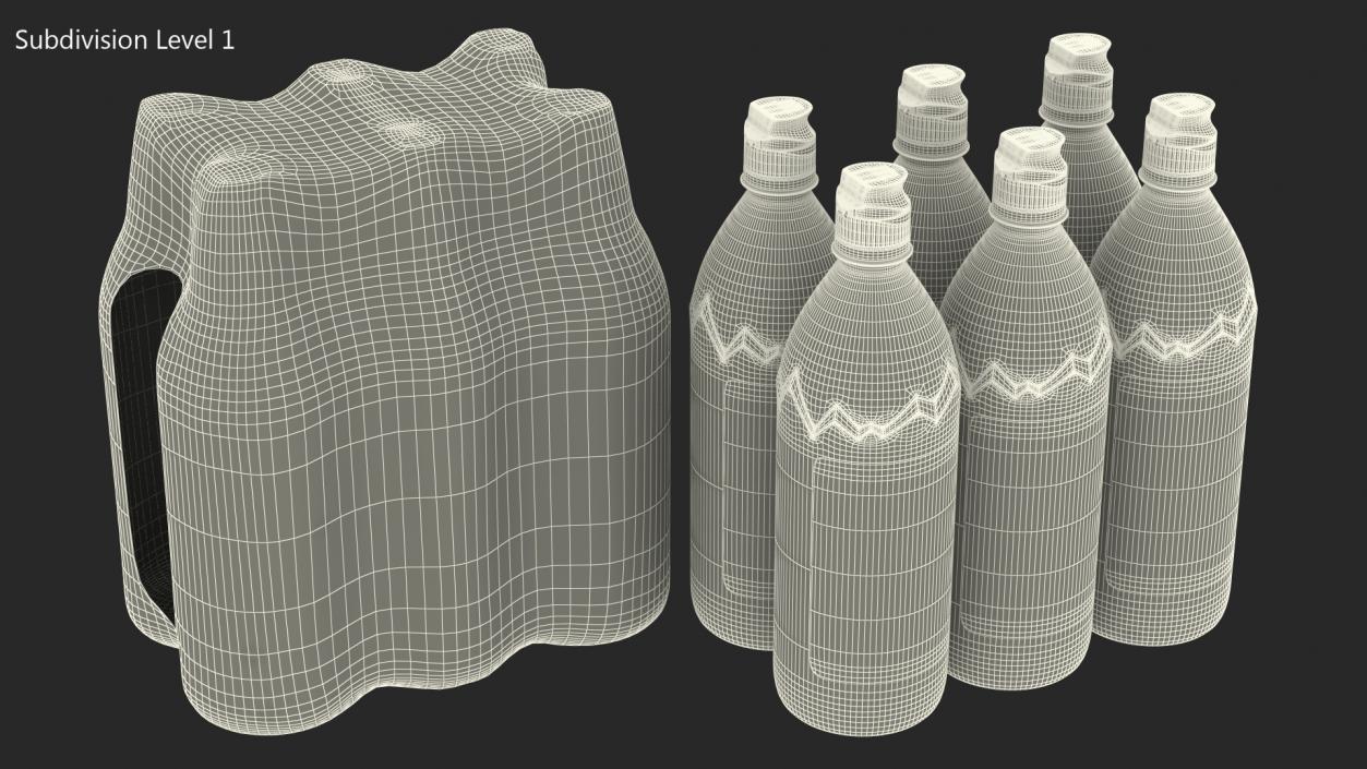 Evian Mineral Water 750ml 6 Bottle Pack 3D model