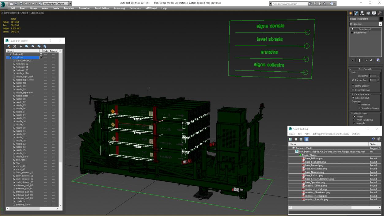 3D Iron Dome Air Defense Batteries Rigged model