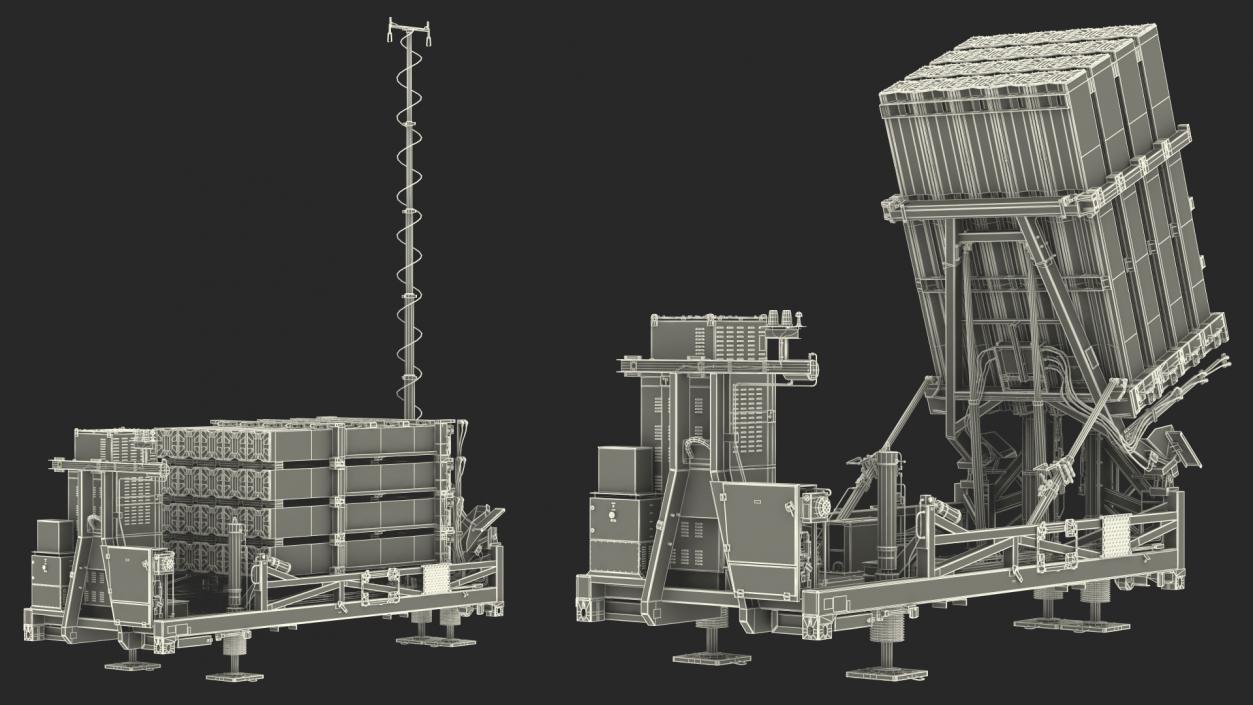 3D Iron Dome Air Defense Batteries Rigged model