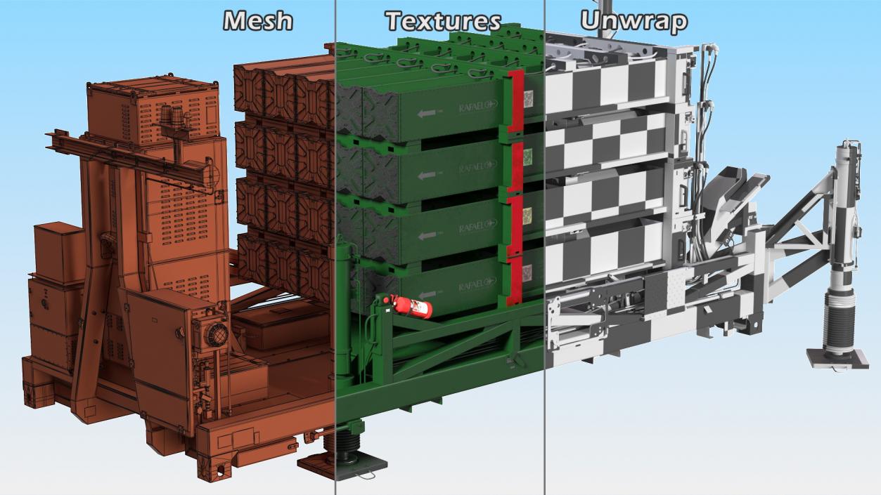 3D Iron Dome Air Defense Batteries Rigged model