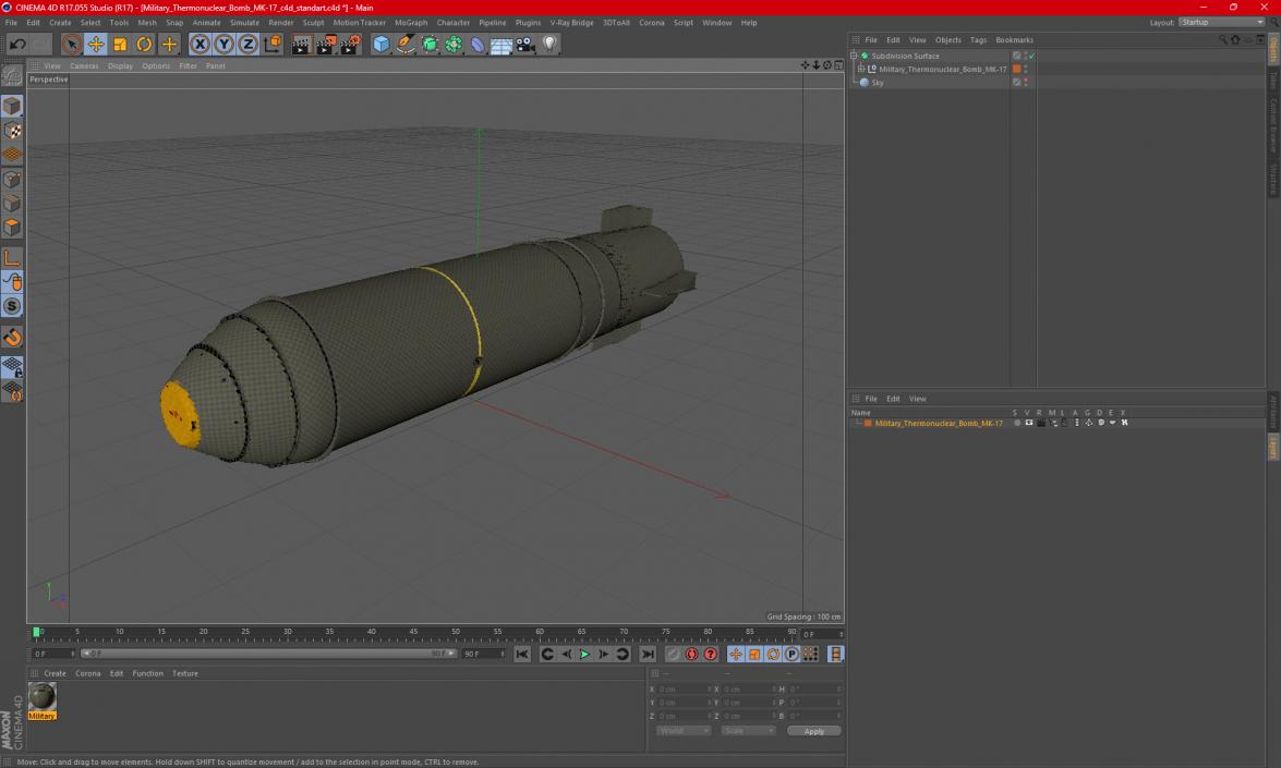 3D Military Thermonuclear Bomb MK-17 model