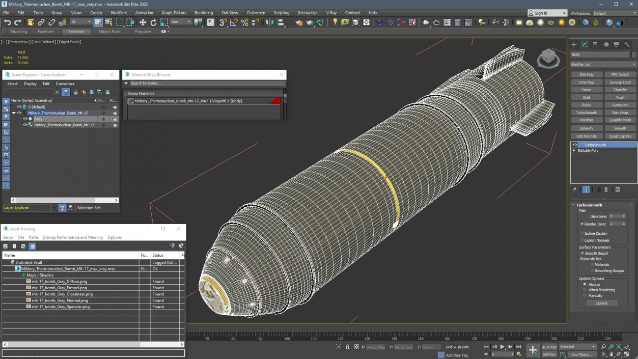 3D Military Thermonuclear Bomb MK-17 model