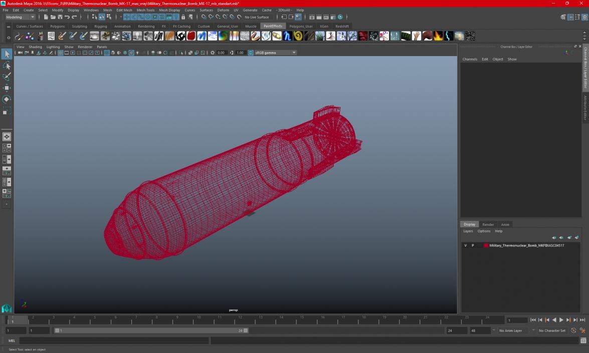 3D Military Thermonuclear Bomb MK-17 model