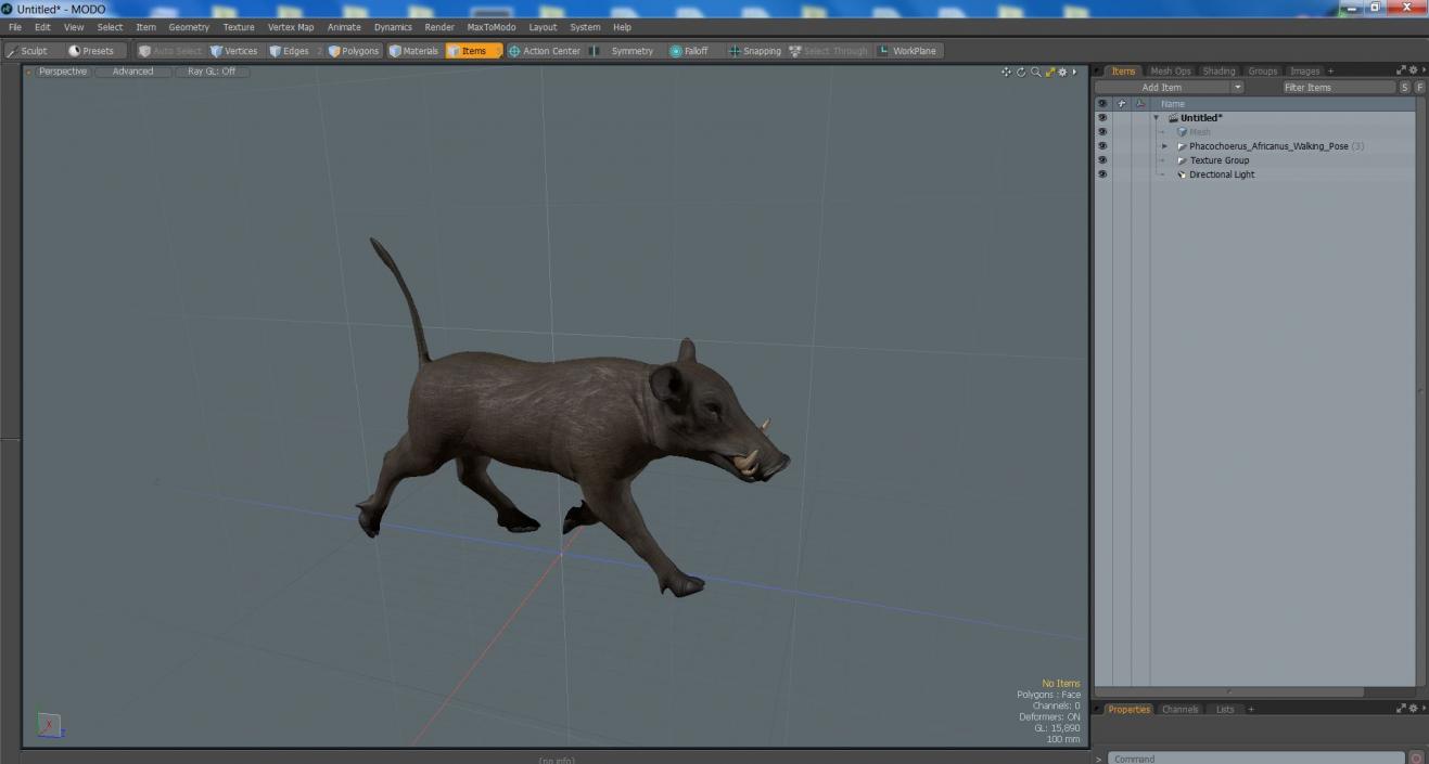 3D model Phacochoerus Africanus Walking Pose