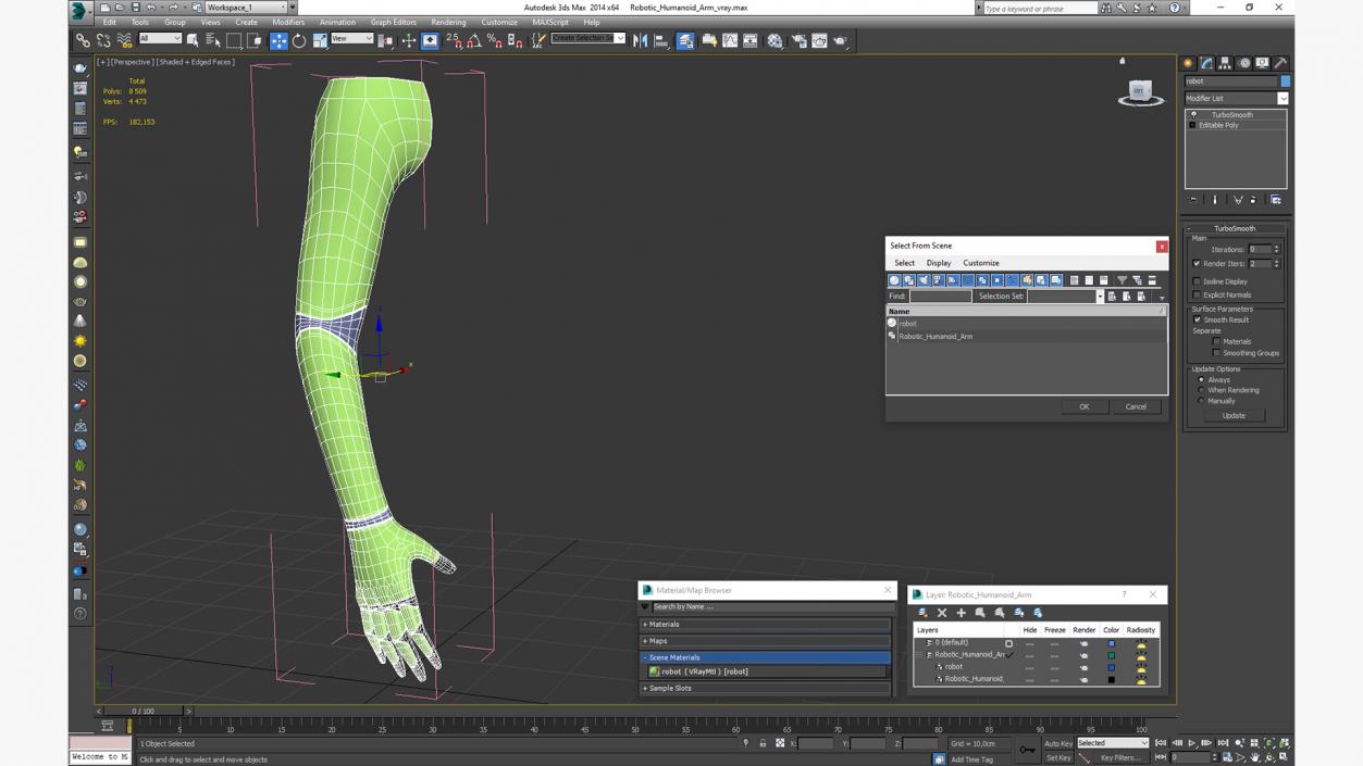 3D model Robotic Humanoid Arm