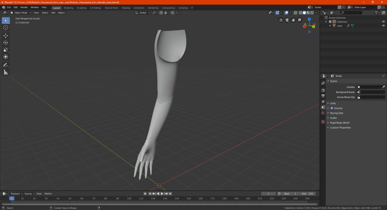 3D model Robotic Humanoid Arm