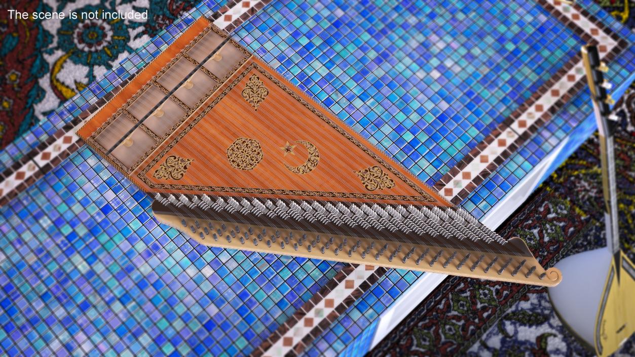 3D Kanun Turkish String Instrument