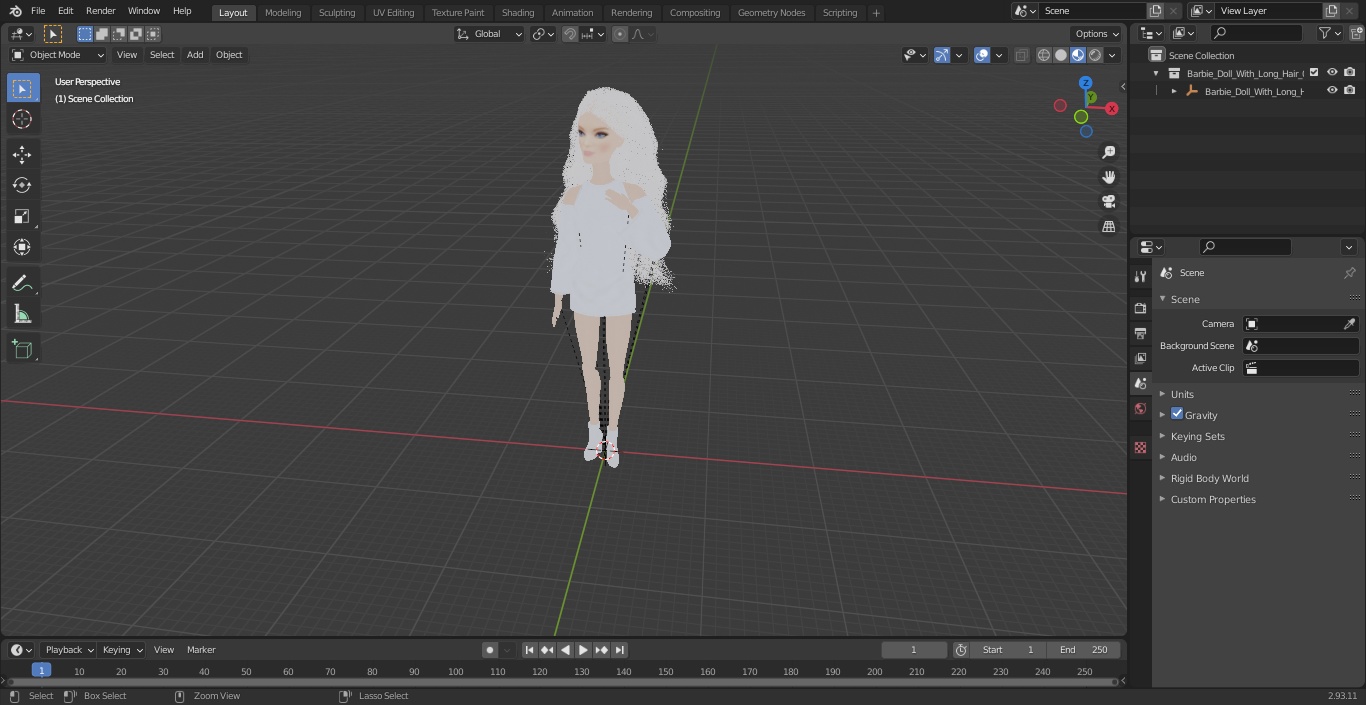 3D Barbie Doll With Long Hair