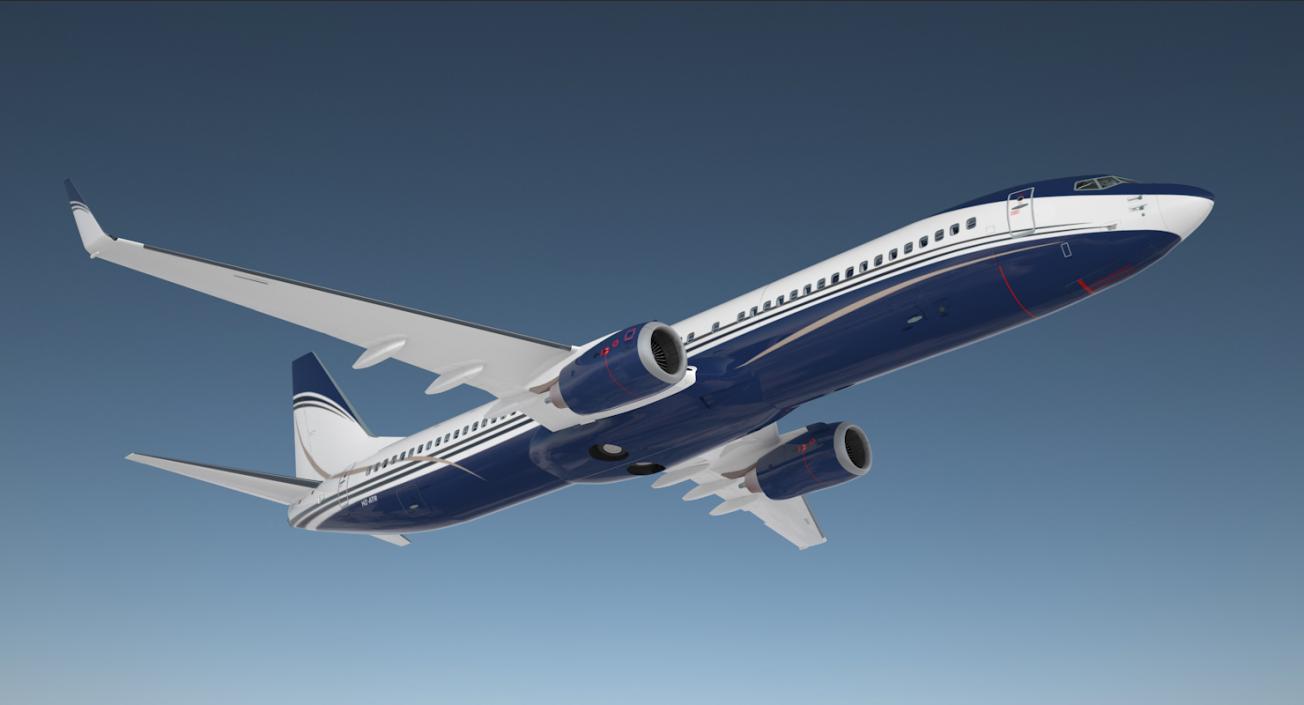 3D Boeing 737-900 with Interior Generic Rigged model