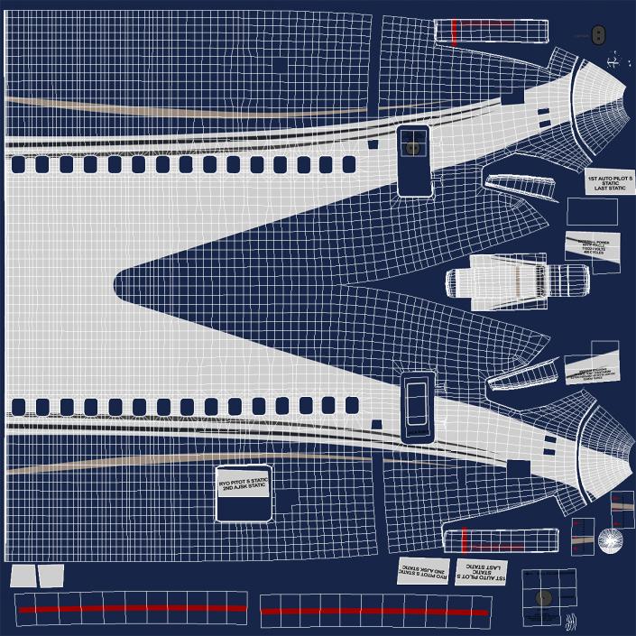 3D Boeing 737-900 with Interior Generic Rigged model