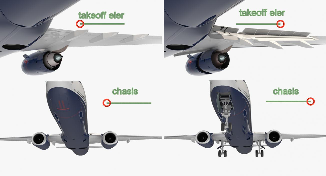 3D Boeing 737-900 with Interior Generic Rigged model