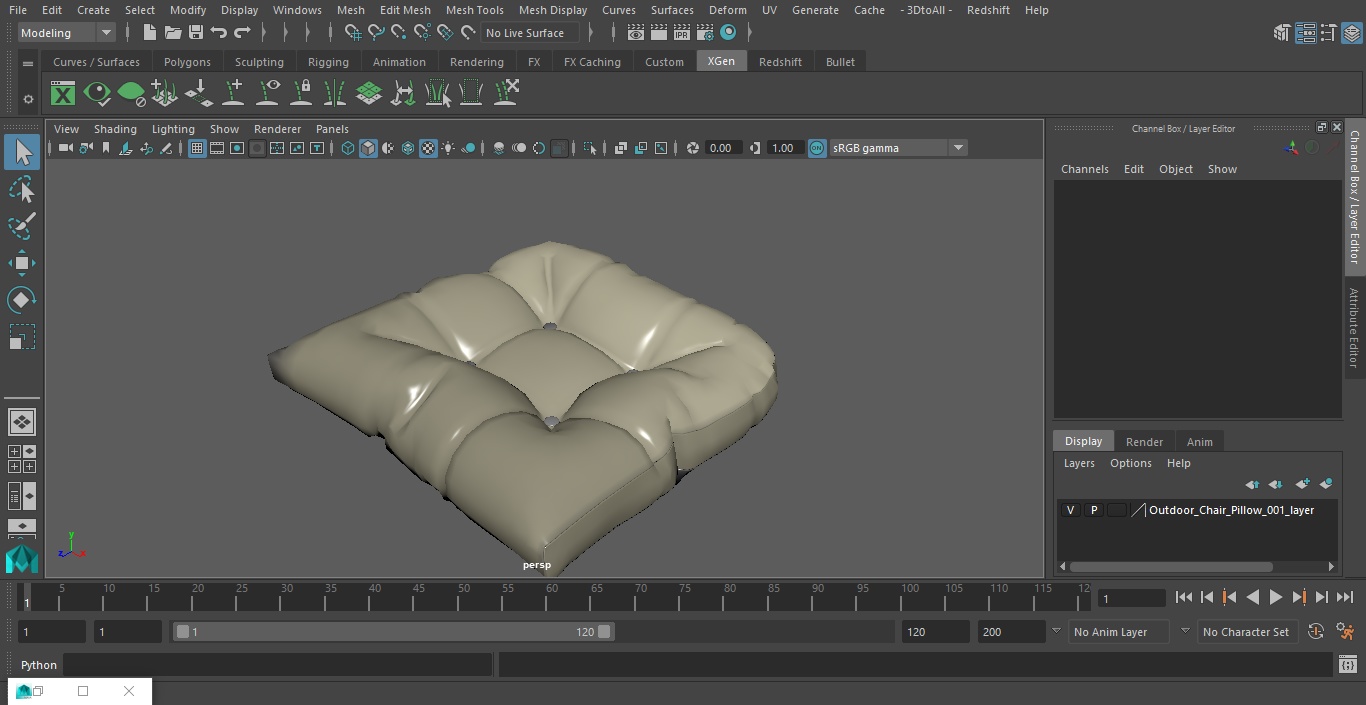 3D Outdoor Chair Pillow(1) model