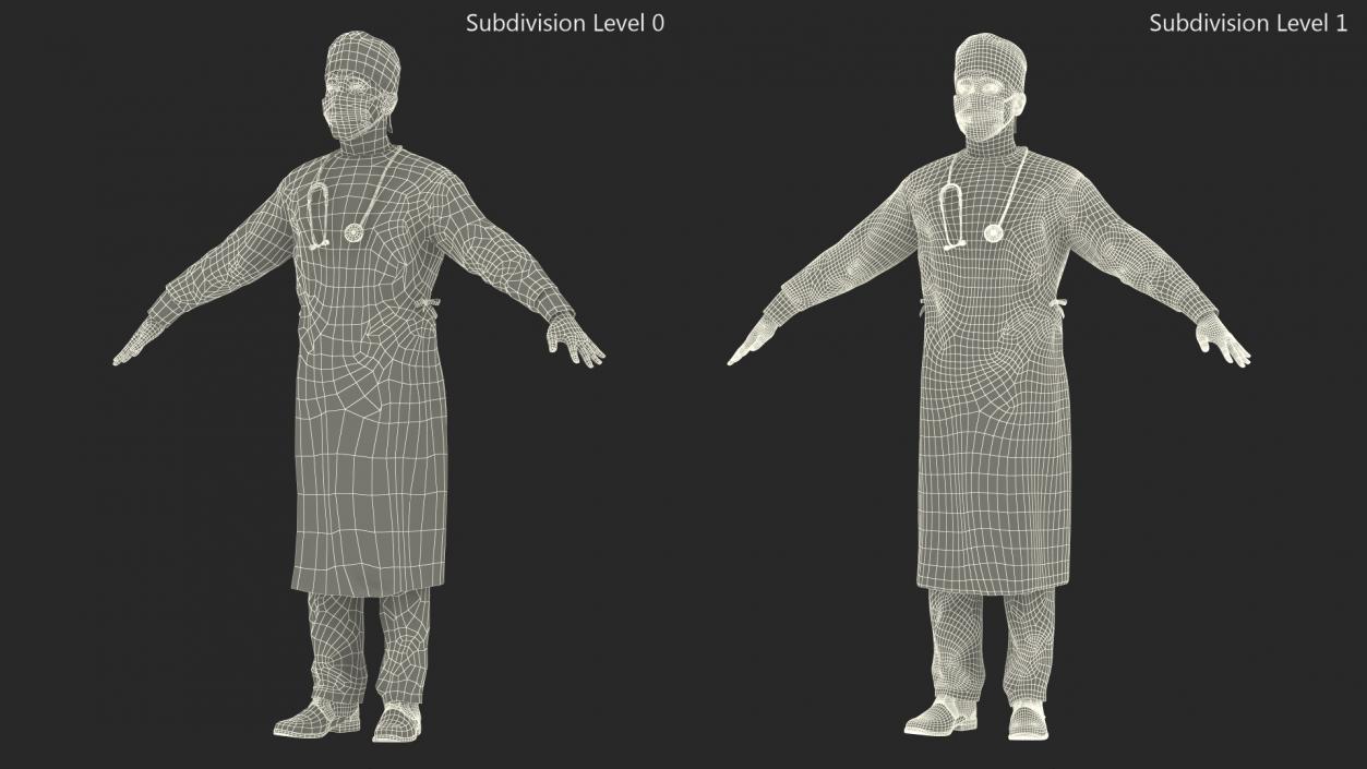 3D model Male Surgeon In Mask